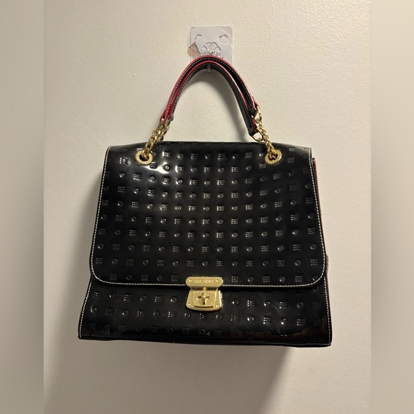 Arcadia Handbags - Arcadia Zola Embossed Black
Italian Leather Satchel
Crossbody NWOT